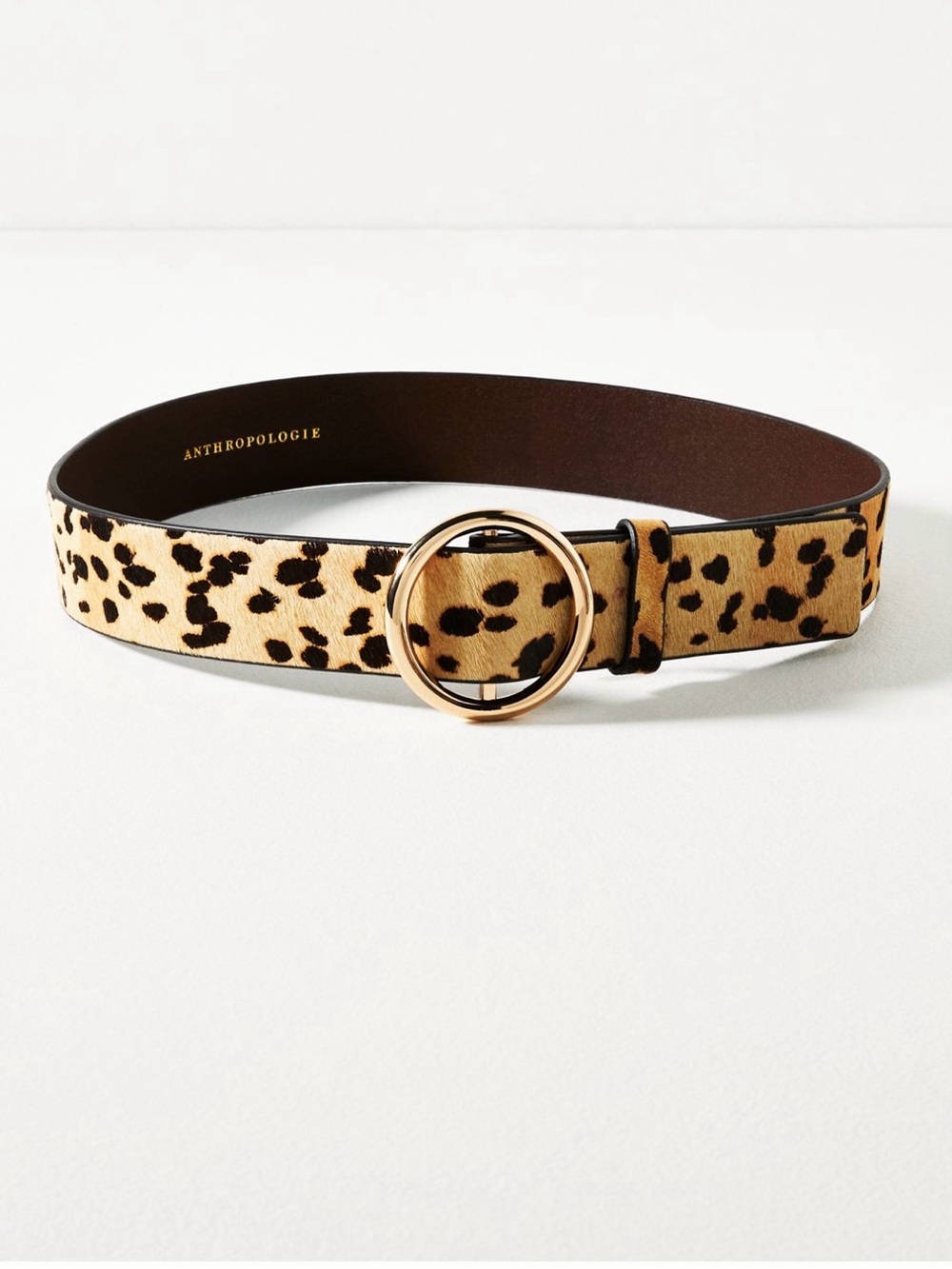Anthropologie Leopard Print Adjustable Ring Belt